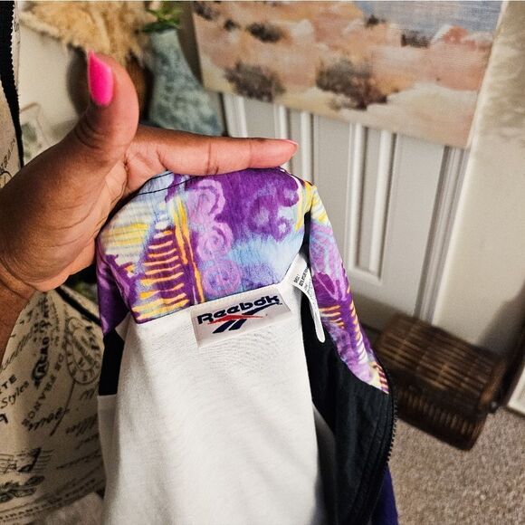 Reebok Vintage Retro Zip UP Windbreaker  Sz S Southwest Design Jacket - Picture 4 of 15